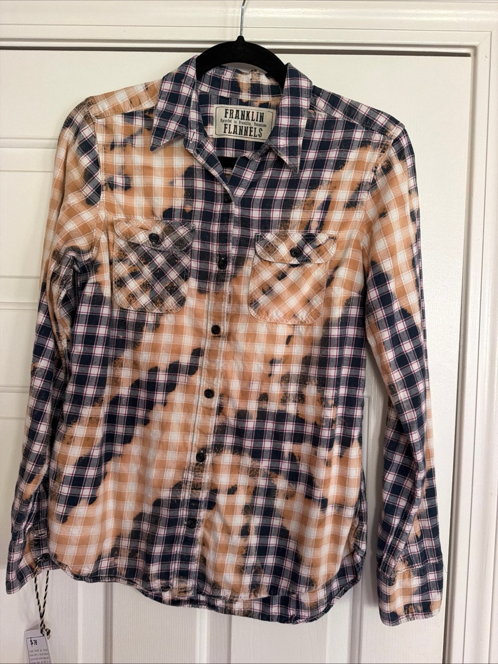 NWT Franklin Flannels bleached Plaid Button-Up Shirt